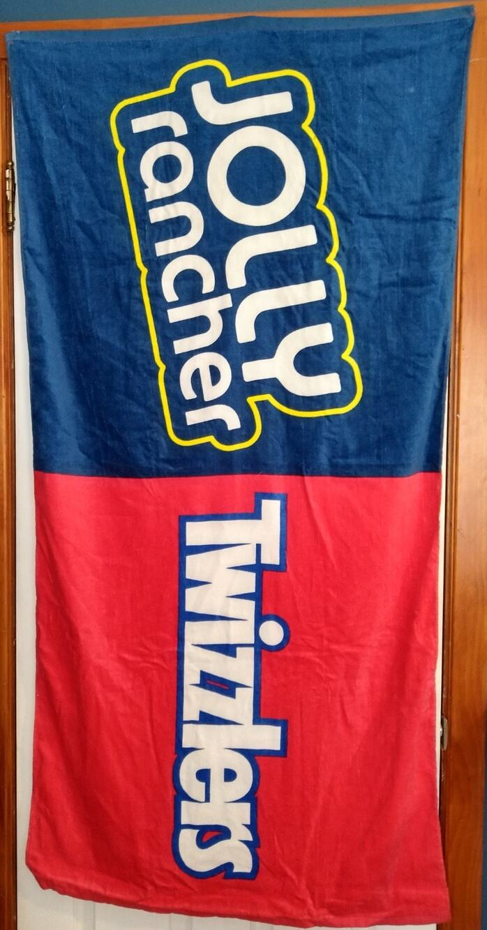 Jolly Rancher Twizzlers 100% Cotton Beach Towel Hershey Candy Promo Blue Red 60"